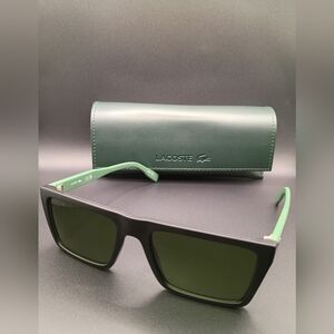 Lacoste Sunglasses with Black Frame and Green Accents NIB